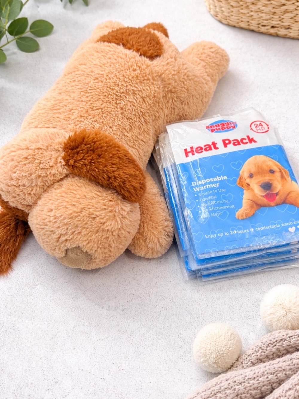 Snuggle Puppy Plush Dog with 10 Heat Packs No Heart Included Comfort Toy